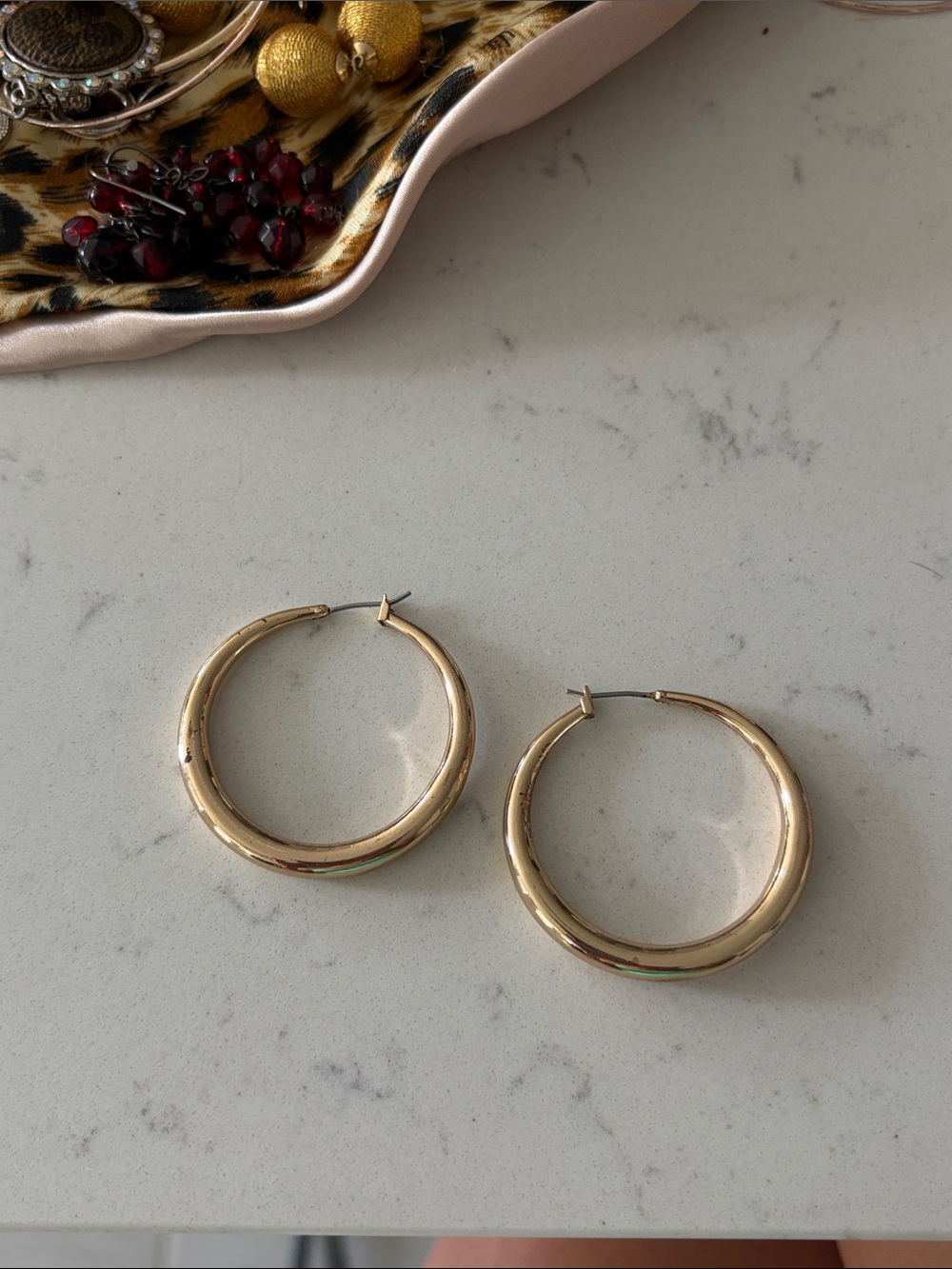 Gold Hoop Boss Earrings Ann Taylor
